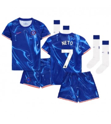 Chelsea Pedro Neto #7 Primera Equipación Niños 2024-25 Manga Corta (+ Pantalones cortos)